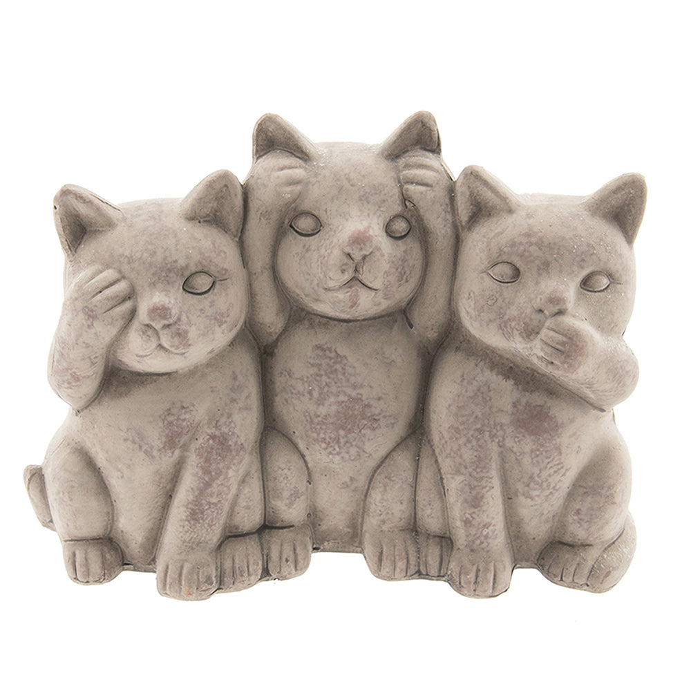 Décoration 3 chats « Les trois singes de la sagesse » – Gris