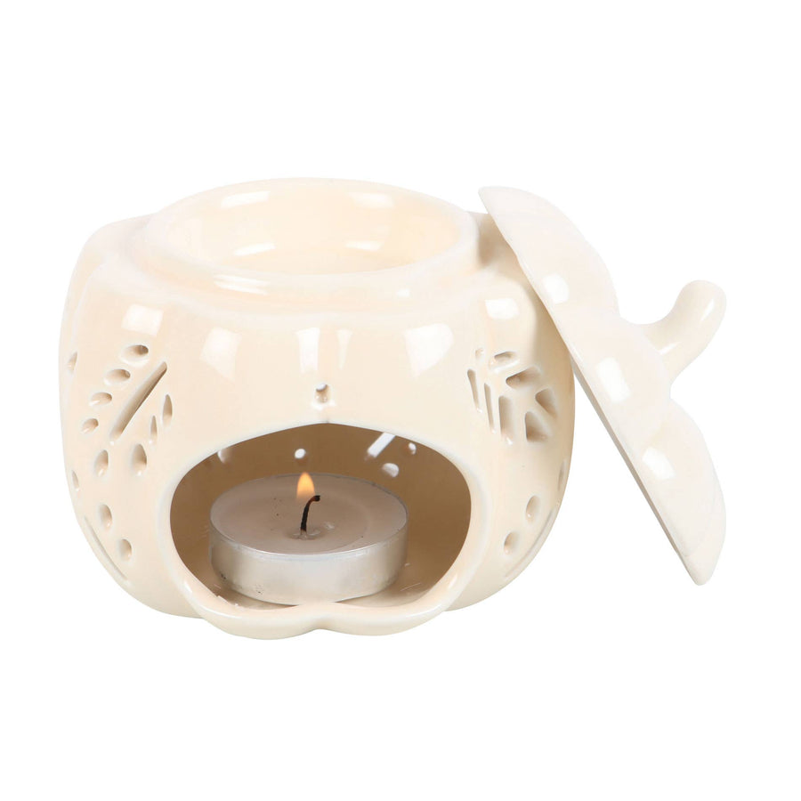 Citrouille blanche aux feuilles d'automne – brûleur de parfum Shaneïa – vue 2