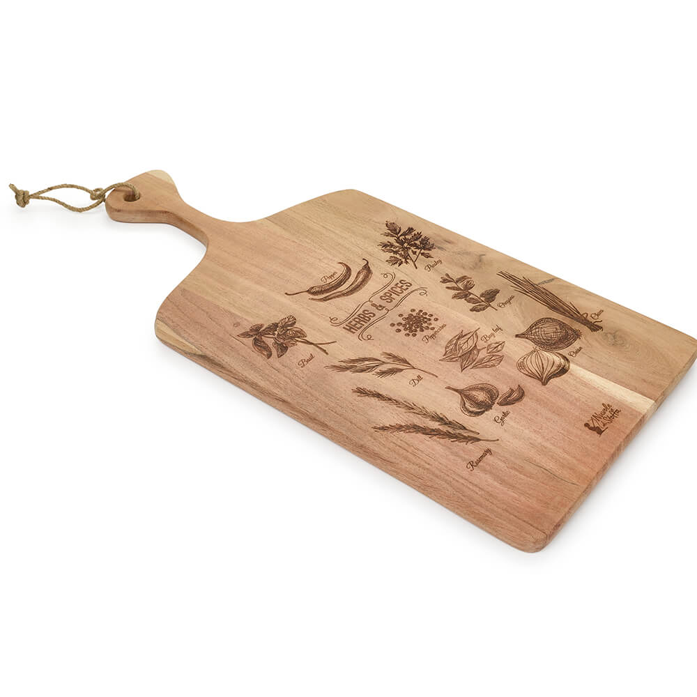 Planche en bois d’acacia Herbs & Spices – 60 cm