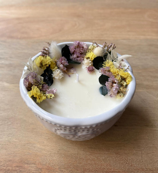 Bougie Céramique & Fleurs