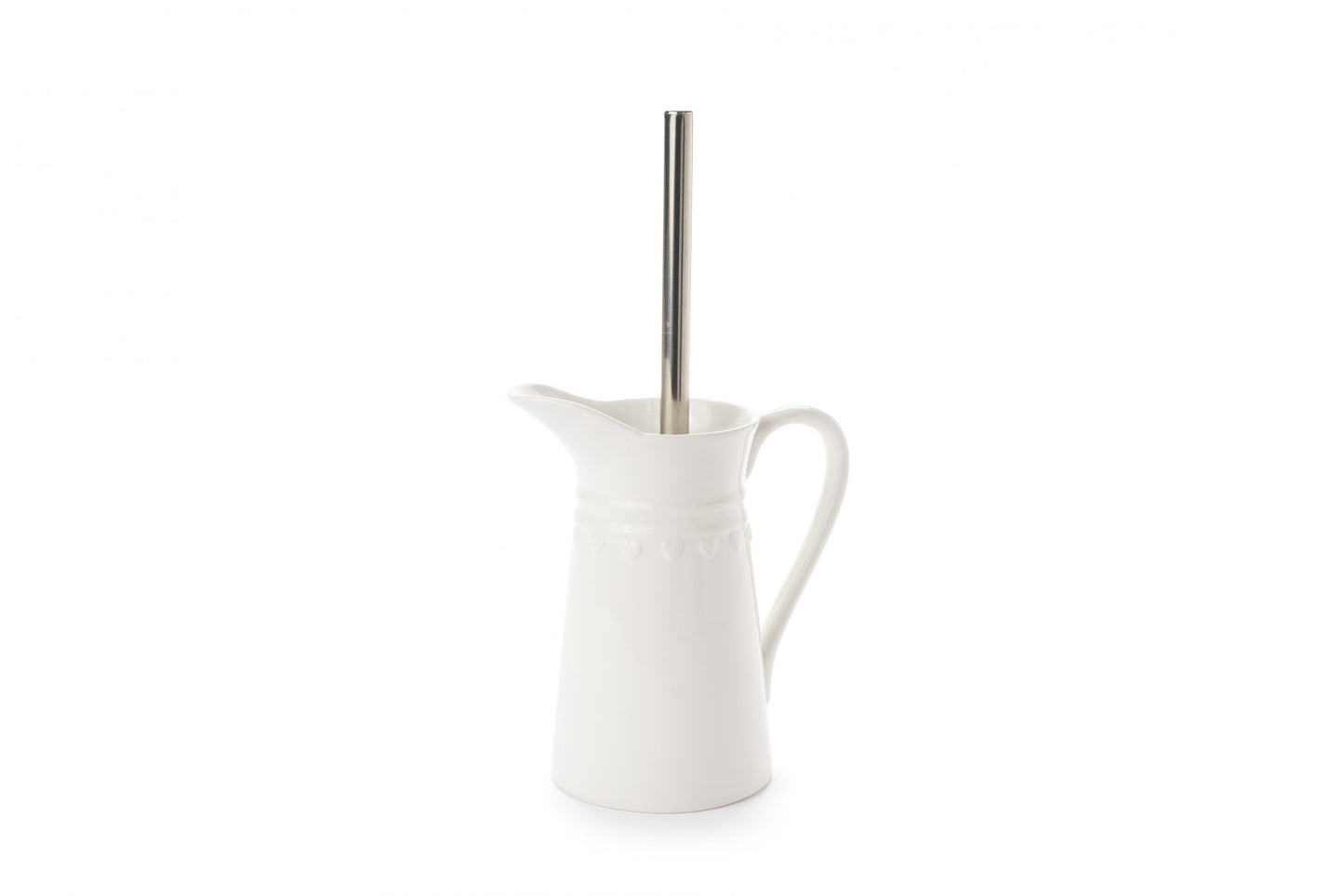 Brosse WC avec porte-brosse piche motif petits cœurs