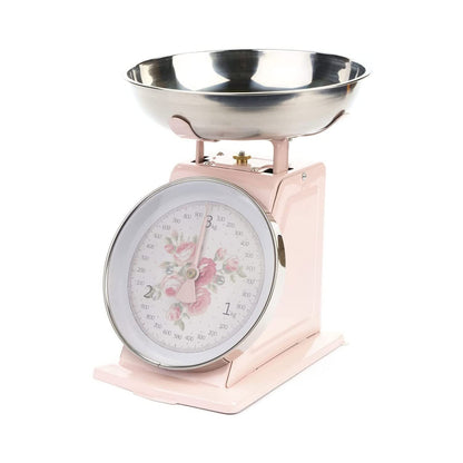Balance de cuisine rétro fleurie « Annette » – Rose