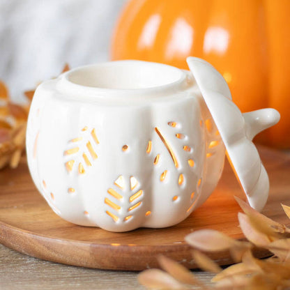 Citrouille blanche aux feuilles d'automne – brûleur de parfum Shaneïa